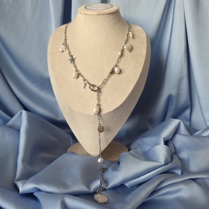 Colier din lant otel inoxidabil si perle de cultura  - Artynos.ro