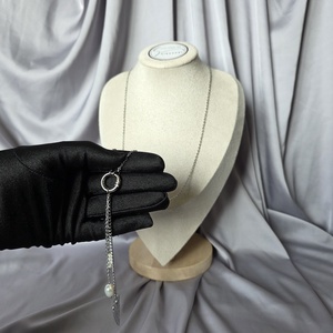 Colier lung din otel inoxidabil si perle de cultură  - bijuterii - coliere - coliere din perle - Artynos.ro