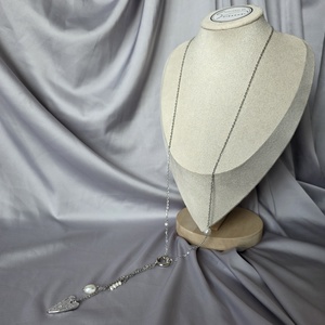 Colier lung din otel inoxidabil si perle de cultura  - Artynos.ro