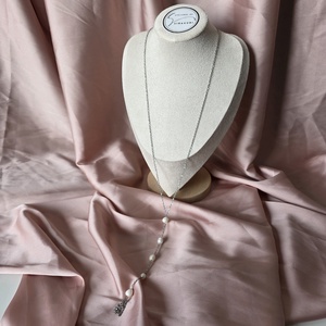 Colier lung din oțel inoxidabil și perle de cultură  - bijuterii - coliere - coliere cu pandative - Artynos.ro