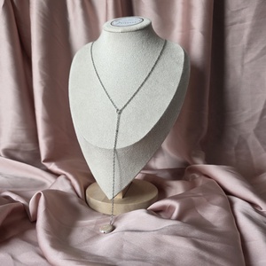 Colier lung din oțel inoxidabil și perle de cultură  - bijuterii - coliere - coliere cu pandative - Artynos.ro