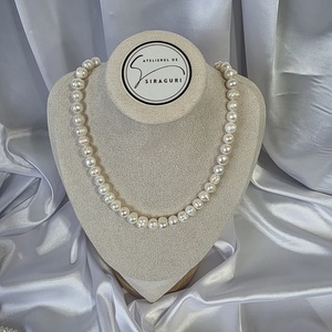 Colier din perle naturale cu accesorii din oțel inoxidabil. - bijuterii - coliere - coliere din perle - Artynos.ro