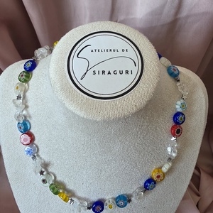 Colier handmade cu pietre naturale asociate celor 7 chakre, realizat pentru a îmbina frumusețea cristalelor cu semnifica - bijuterii - coliere - coliere din mărgele - Artynos.ro