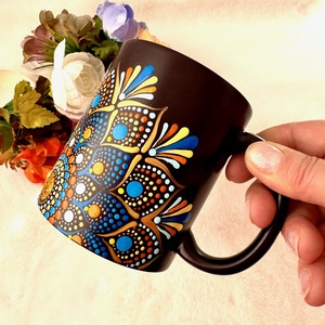 Cana pictata Deep Blue - casă & stil de viață - accesorii pentru echipamente de bucătărie - accesorii de servire - căni - Artynos.ro