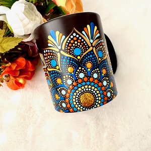Cana pictata Deep Blue - casă & stil de viață - accesorii pentru echipamente de bucătărie - accesorii de servire - căni - Artynos.ro
