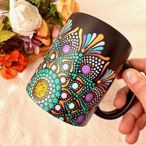 Cana pictata Deep purple - casă & stil de viață - accesorii pentru echipamente de bucătărie - accesorii de servire - căni - Artynos.ro