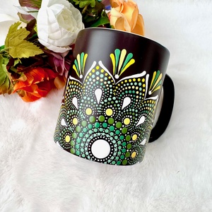 Cana pictata Light Green, Casa & Stil de viata, Accesorii pentru echipamente de bucatarie, Accesorii de servire, Cani, Ceramica, Obiecte pictate, ARTYNOS