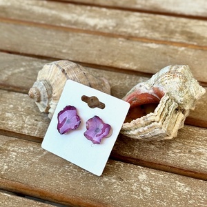 Cercei cu surub- Hortensie naturala presata in rasina, Bijuterii, Cercei, Cercei si ornamente pentru urechi, , ARTYNOS