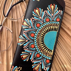 Etui ochelari pictat manual Vacation Time - geantă și husă - portofele, huse, suporturi - toc ochelari - Artynos.ro
