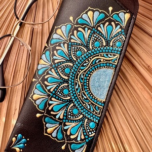 Etui ochelari pictat manual - Blue summer - geantă și husă - portofele, huse, suporturi - toc ochelari - Artynos.ro