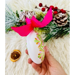 Glob pictat manual  Pure Pink - crăciun - decorațiuni de crăciun de casă - globuri de crăciun - Artynos.ro