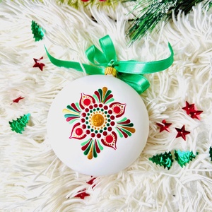 Glob pictat manual - Happy Winter - crăciun - decorațiuni de crăciun de casă - globuri de crăciun - Artynos.ro