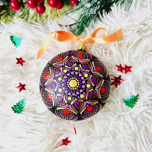 Glob pictat manual - Mandala , Craciun, Decoratiuni de Craciun de casa, Globuri de Craciun, Obiecte pictate, Pictura, ARTYNOS