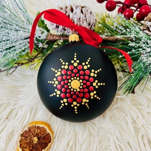 Glob pictat - Silent night - crăciun - decorațiuni de crăciun de casă - globuri de crăciun - Artynos.ro