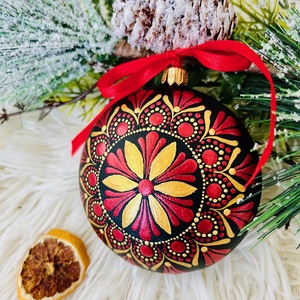 Glob pictat - Silent night - crăciun - decorațiuni de crăciun de casă - globuri de crăciun - Artynos.ro