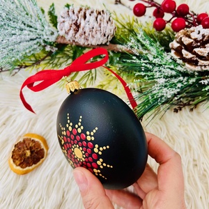 Glob pictat - Silent night - crăciun - decorațiuni de crăciun de casă - globuri de crăciun - Artynos.ro