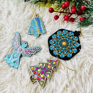 Set decoratiuni Craciun pictate manual -5 - crăciun - decorațiuni de crăciun de casă - figurine pentru pomul de crăciun - Artynos.ro