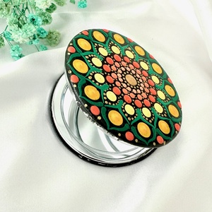 Oglinda poseta pictata manual - Green forest - baie și frumusețe - accesorii pentru îngrijirea feței - accesorii machiaj - Artynos.ro