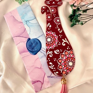 Semn de carte piele naturala Vivi cat - cărți și creații cu tematică muzicală, cadouri - semn de carte - Artynos.ro