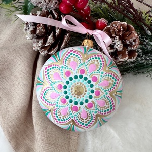 Glob Unicat Mandala Energie si Lumina, Craciun, Decoratiuni de Craciun de casa, Globuri de Craciun, Obiecte pictate, Pictura, ARTYNOS