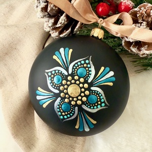 Glob Pictat Manual-Mandala Magic - crăciun - decorațiuni de crăciun de casă - globuri de crăciun - Artynos.ro