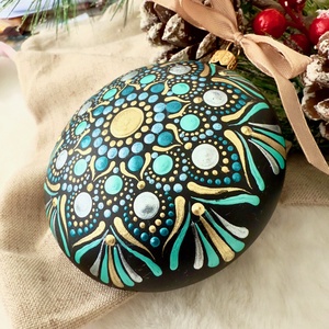 Glob Pictat Manual-Mandala Magic - crăciun - decorațiuni de crăciun de casă - globuri de crăciun - Artynos.ro