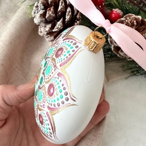 Glob Mandala Premium-  Pink warm winter - crăciun - decorațiuni de crăciun de casă - globuri de crăciun - Artynos.ro