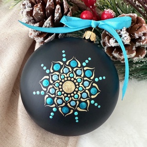 Simfonie de Culori Glob Mandala Handmade - crăciun - decorațiuni de crăciun de casă - globuri de crăciun - Artynos.ro