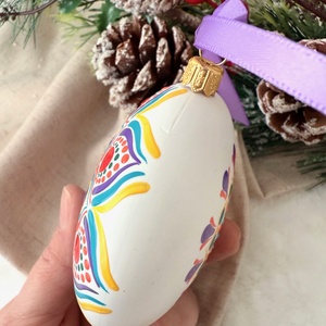 Glob pictat manual - Curcubeu - crăciun - decorațiuni de crăciun de casă - globuri de crăciun - Artynos.ro