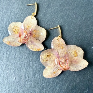 Cercei cu orhidee si rasina uv, Bijuterii, Cercei, Cercei din rasina, Confectionarea bijuteriilor, ARTYNOS