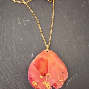 Pandantiv petala trandafir si rasina, Bijuterii, Coliere, Pandative, Confectionarea bijuteriilor, ARTYNOS