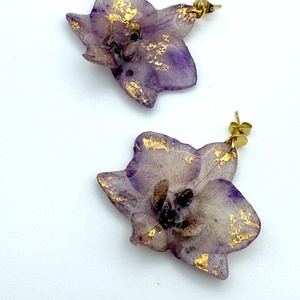 Cercei handmade din flori naturale de orhidee � unicat, Bijuterii, Cercei, Cercei din rasina, Confectionarea bijuteriilor, Aranjament de flori, ARTYNOS