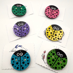 Broșă Mărțișor gargarita  � pictată manual pe lemn - bijuterii - mărțișor - Artynos.ro