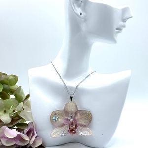 Colier orhidee naturala si rasina, Bijuterii, Coliere, Pandative, Confectionarea bijuteriilor, ARTYNOS