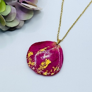 Pandantiv Handmade cu Petale de Trandafir Natural, Bijuterii, Coliere, Pandative, Confectionarea bijuteriilor, ARTYNOS