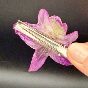 Agrafă de Păr cu Orhidee Naturală Roz � Accesoriu Floral Delicat - îmbrăcăminte și modă - accesorii păr - bandă de păr și agrafe păr - Artynos.ro
