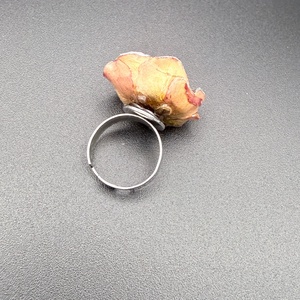 Inel cu trandafir rose - natural în rășină � bijuterie romantică handmade - bijuterii - inele - inele statement - Artynos.ro