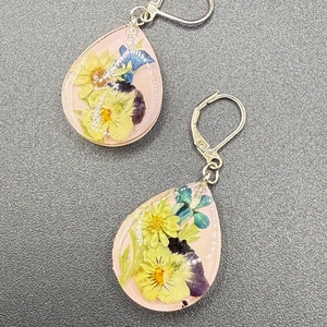 Cercei tip terariu cu flori naturale � bijuterii handmade unice - bijuterii - cercei - cercei hoops - Artynos.ro