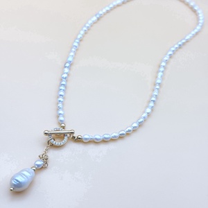 Colier din Perle Naturale de Cultură cu Închizătoare Toggle din Zirconiu și Perlă Barocă Drop - bijuterii - coliere - coliere din perle - Artynos.ro