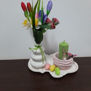 Set tava, vaza si suport lumanare cuib - casă & stil de viață - accesorii pentru decorat casa - decorațiuni de masă și decorațiuni pentru rafturi  - decorațiuni de masă - Artynos.ro