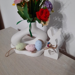 Set vaza ovala , tavita nor si iepuras decor - Artynos.ro