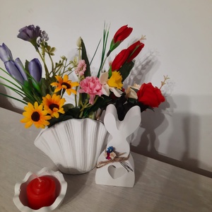 Set vaza scoica , suport lumanare si iepuras decor - casă & stil de viață - accesorii pentru decorat casa - decorațiuni de masă și decorațiuni pentru rafturi  - decorațiuni de masă - Artynos.ro