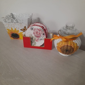 Set bomboniera, masca ghiveci mic si suporturi pahare - casă & stil de viață - accesorii pentru decorat casa - decorațiuni de masă și decorațiuni pentru rafturi  - decorațiuni de masă - Artynos.ro
