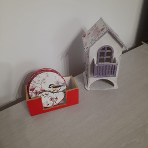 Set casuta pentru ceai si suporturi pahare - casă & stil de viață - accesorii pentru decorat casa - decorațiuni de masă și decorațiuni pentru rafturi  - decorațiuni de masă - Artynos.ro