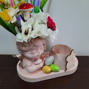 Set tava, minivaza fetita si suport lumanare - casă & stil de viață - accesorii pentru decorat casa - decorațiuni de masă și decorațiuni pentru rafturi  - decorațiuni de masă - Artynos.ro