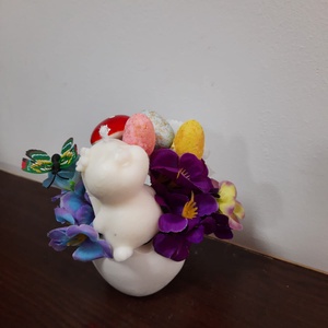  Coaja de ou cu flori si iepuras lumanare - Artynos.ro