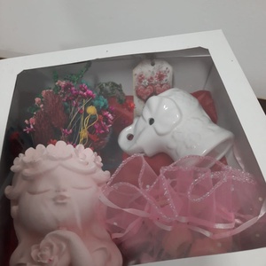 Cutie cadou cu minivaza cu flori uscate si difuzor ceara - casă & stil de viață - lumânări, parfumuri, arome - ceară parfumată - Artynos.ro