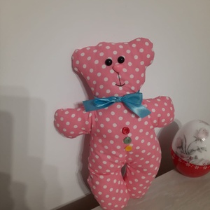 Ursulet roz cu buline, Casă & Stil de viață, Echipament pentru camera copiilor, Decorațiuni pentru camera copilului, Cusătură, ARTYNOS