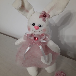 Iepuras cu rochita roz, Jucarii si echipamente pentru copii, Plusuri, Iepure de plus, Cusatura, ARTYNOS