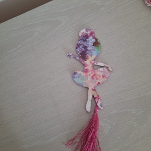 Semn de carte balerina mov, Carti si creatii cu tematica muzicala, cadouri, Semn de carte, Decoupage, transfer si tehnici servetel, ARTYNOS